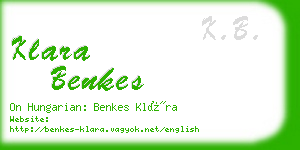 klara benkes business card